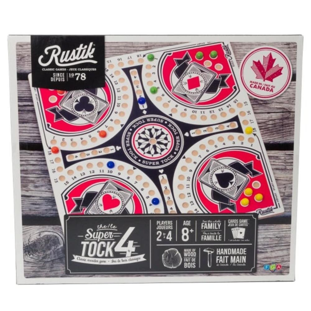 Rustik Tock Pachisi 15" Wooden Strategy Board Game for 2-4 Players, Ages 8+