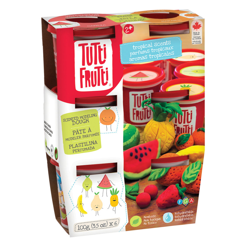 Tutti Frutti Tropical Scents Modeling Dough 6-Pack - Scented Tubs, Ages 2+