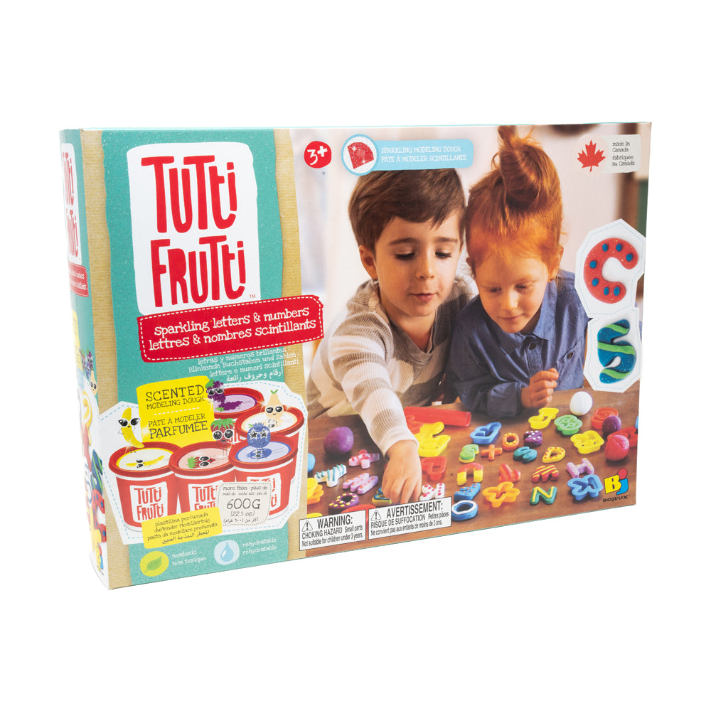 Bojeux Tutti Frutti Sparkling Letters & Numbers Modeling Dough Set