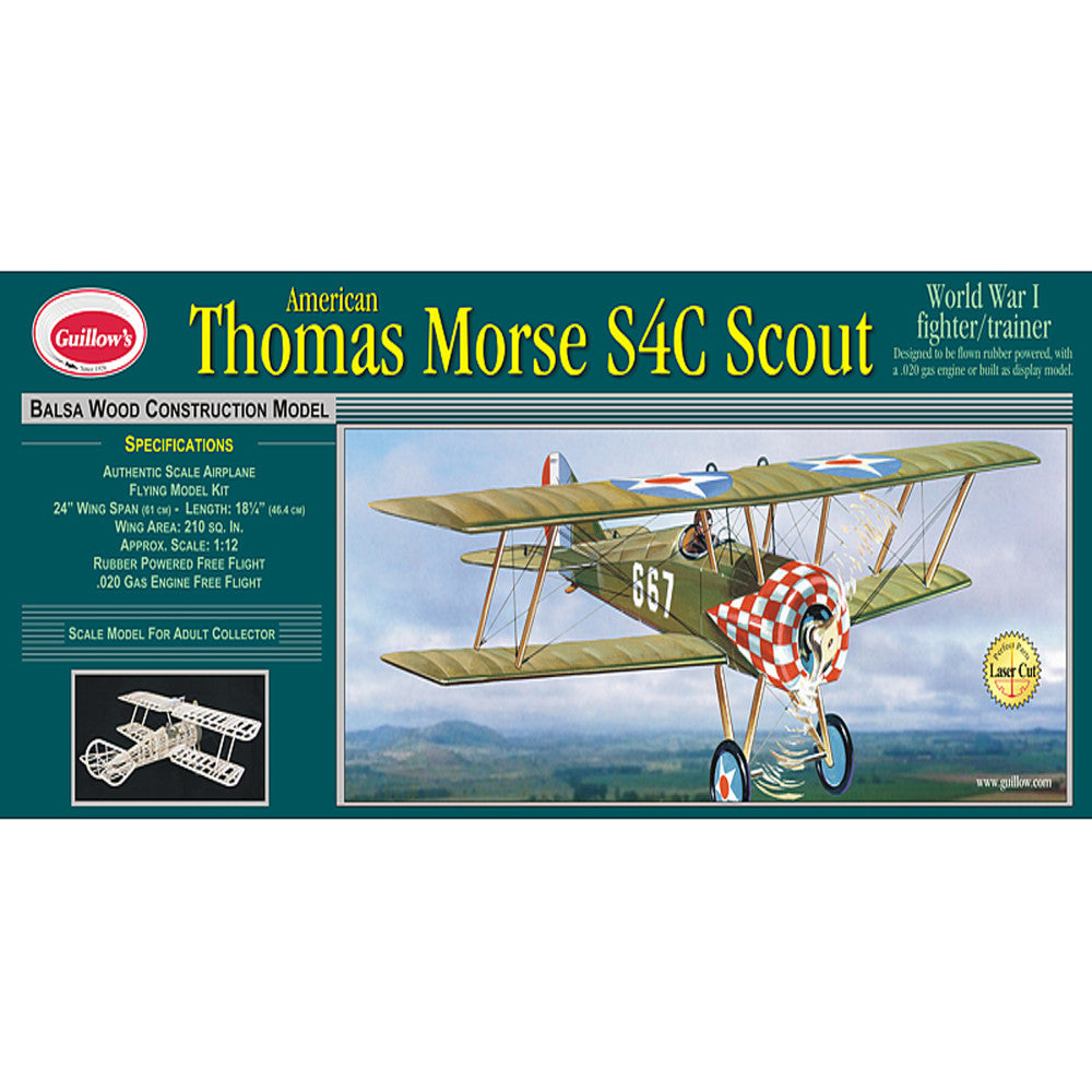 Guillow's Thomas Morse Scout 1/14 Scale Model Kit - Laser Cut Balsa Wo ...