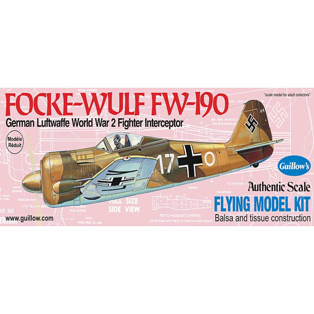 Guillow's Focke-Wulf FW-190 Scale Model Kit, 1/30th Scale