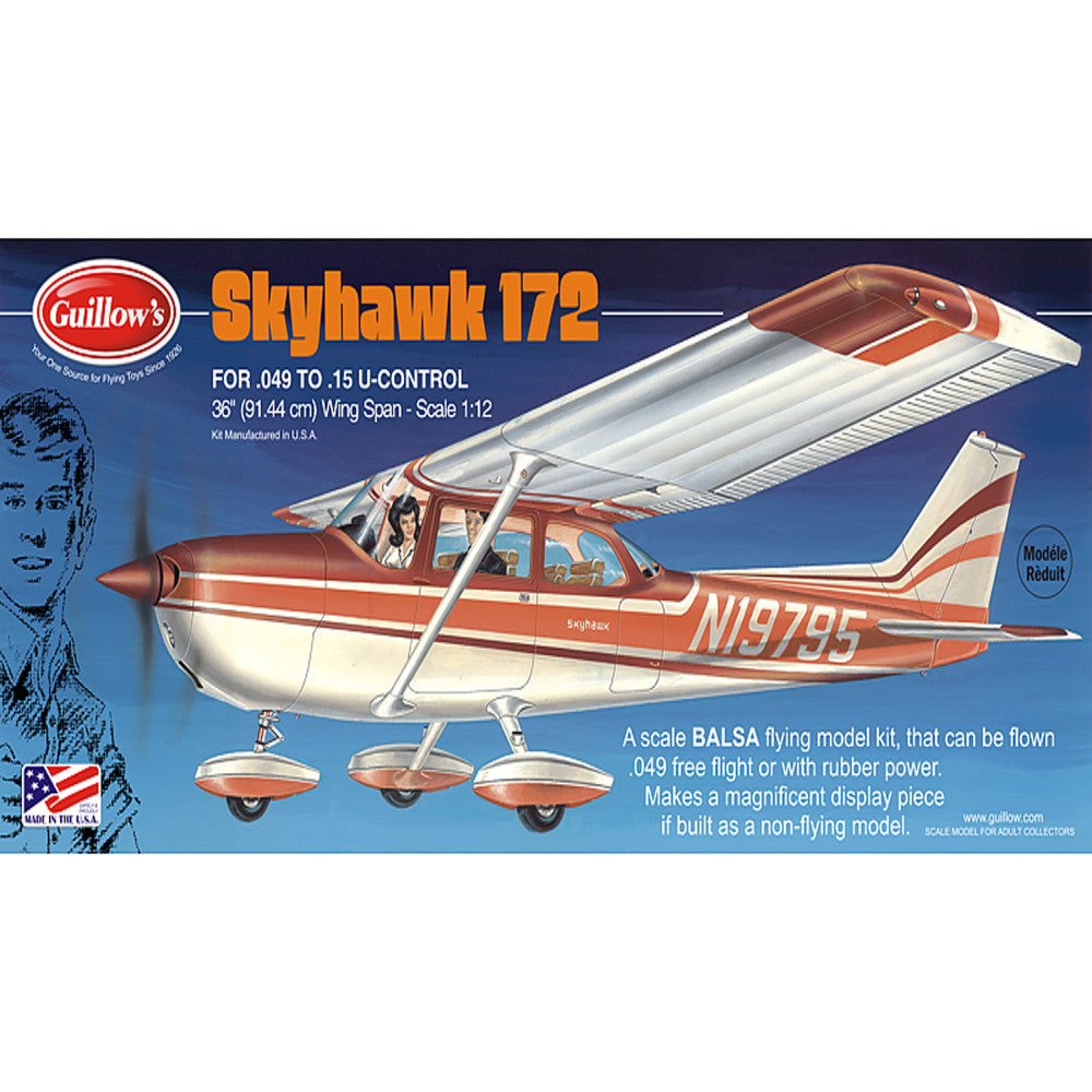 Guillow's Cessna Skyhawk 172 Scale Model Kit, 36" Wingspan