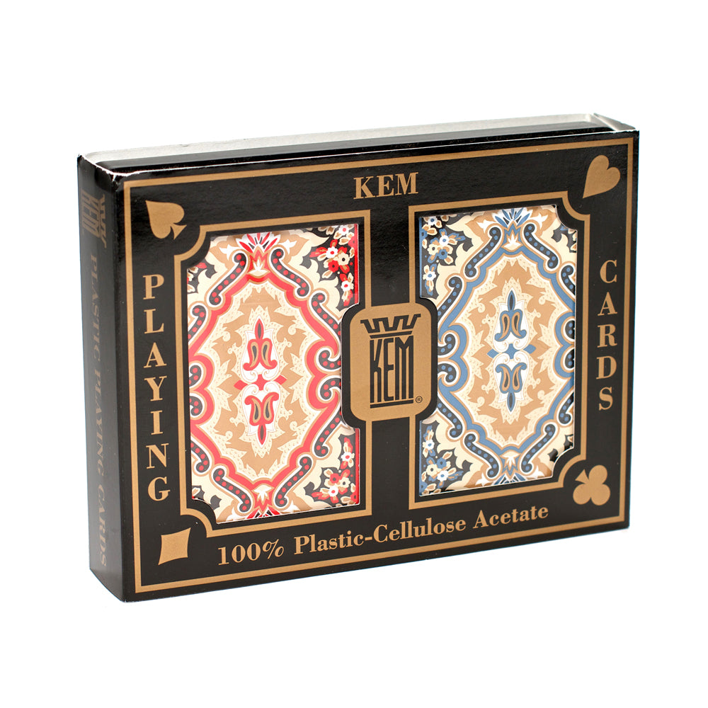 KEM Paisley Red and Blue Narrow Jumbo Playing Cards Set