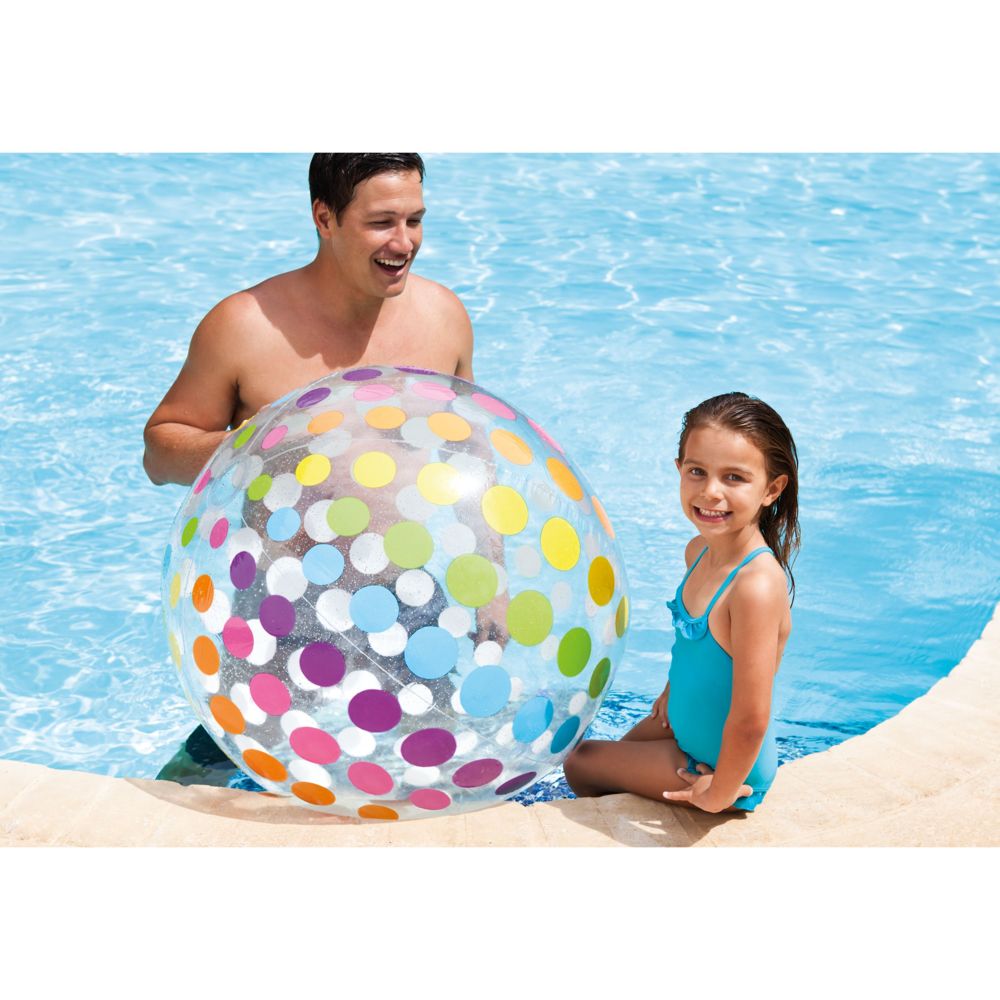 Intex Jumbo Beach Ball - Vibrant Rainbow Design