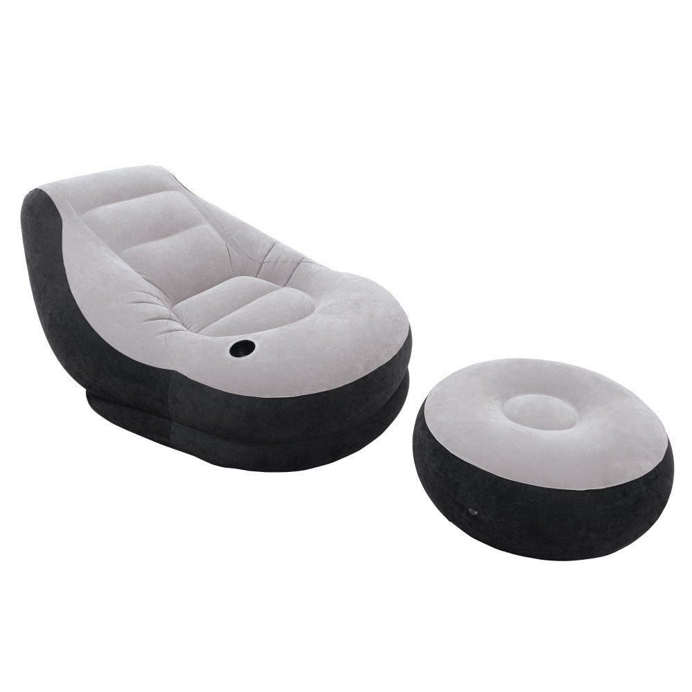 Intex Ultra Lounge Inflatable Chair with Ottoman ‚Äì Indoor/Outdoor Relaxation