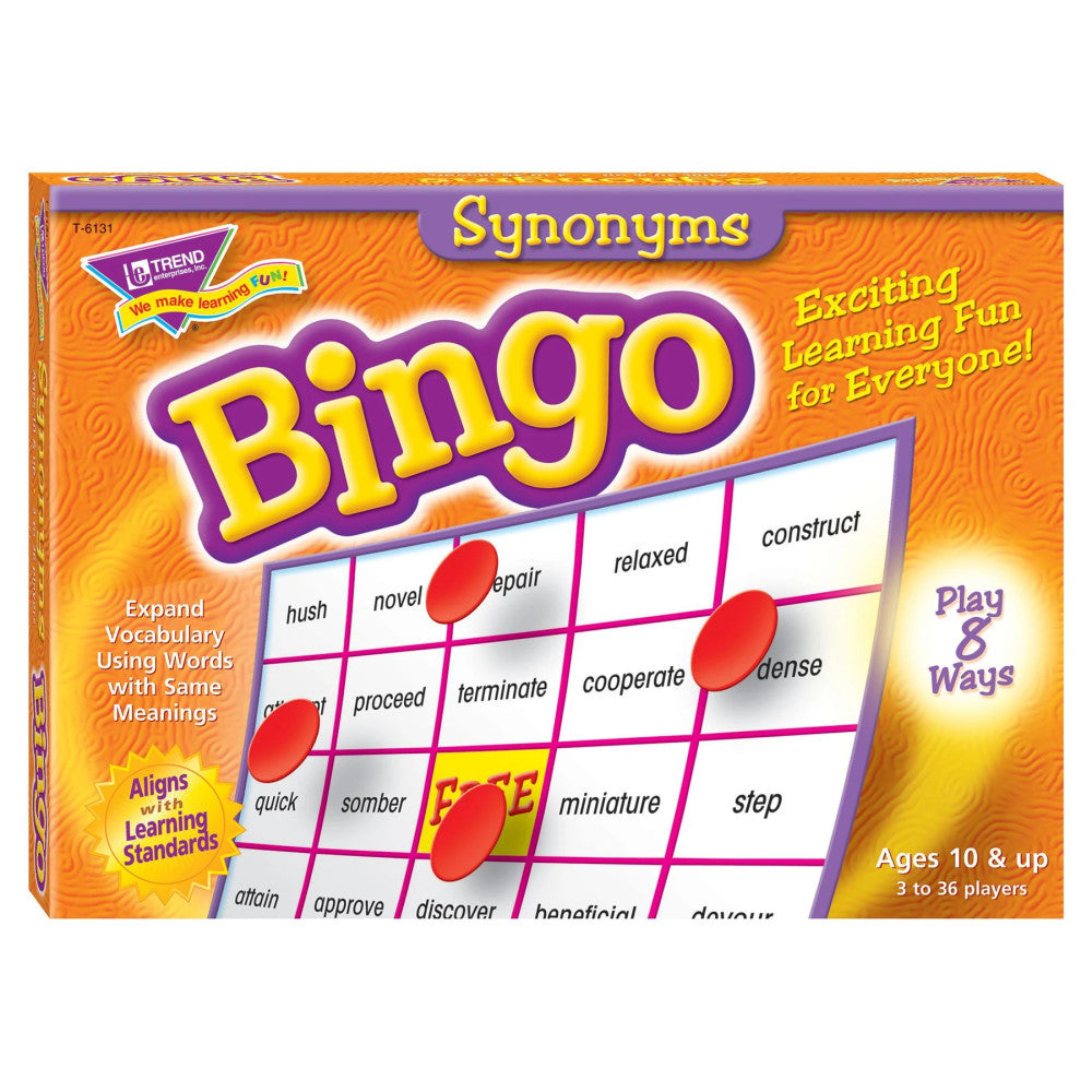 Synonyms Bingo Educational Game for Vocabulary Enhancement