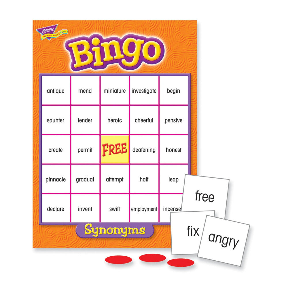 Synonyms Bingo Educational Game for Vocabulary Enhancement