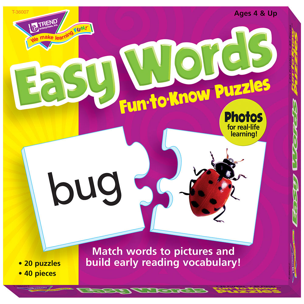 Fun-to-Know Easy Words Matching Puzzle Game - Educational Toy