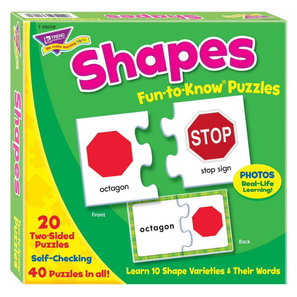 TREND Shapes Fun-to-Know 20-Pack Educational Puzzles - 40 pc