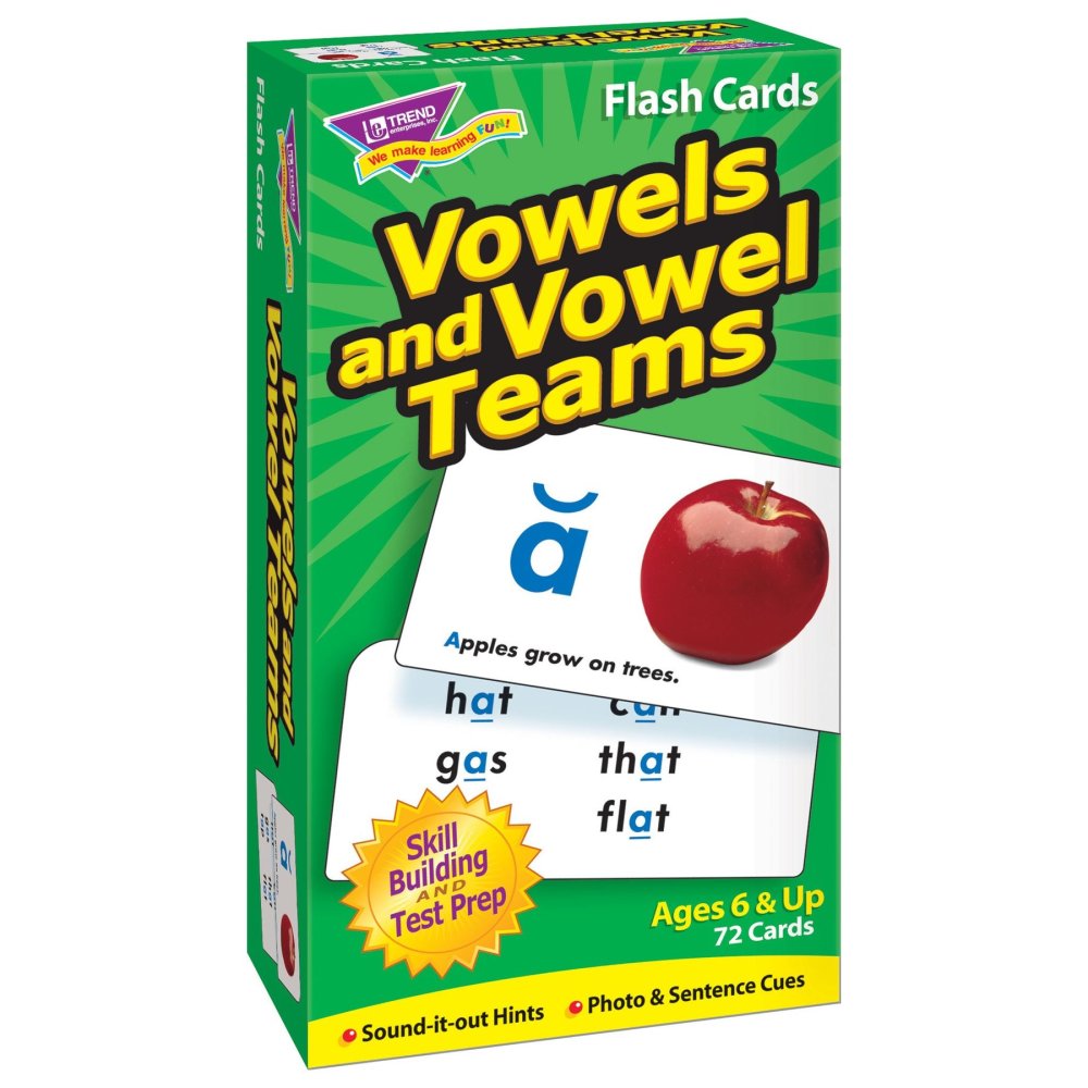 Interactive Vowel Teams Skill Drill Flash Cards - Educational Learning Tool