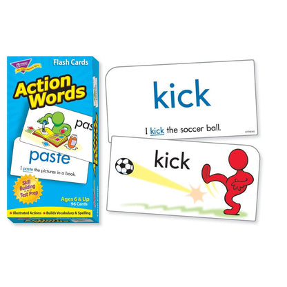 Educators Resource Action Words Skill Drill Flash Cards - Reading Enhancement for Grades 1-4