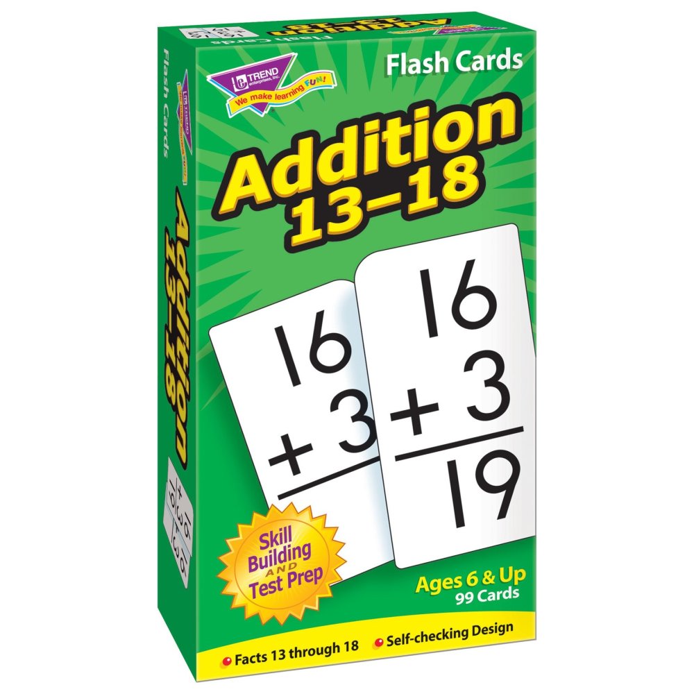 Skill Drill Addition Flash Cards: Master Math Facts 13-18