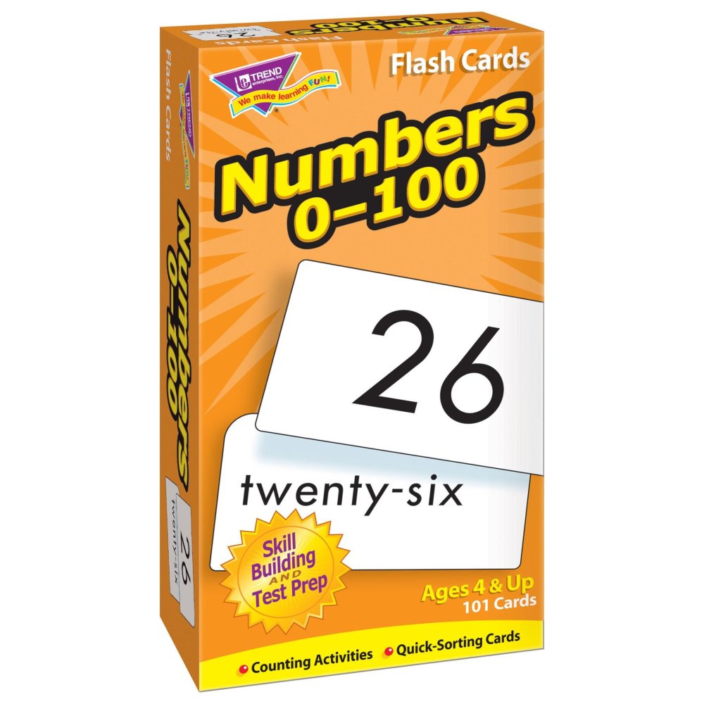 TREND Numbers 0-100 Skill Drill Flash Cards - Educational Math Learning Set