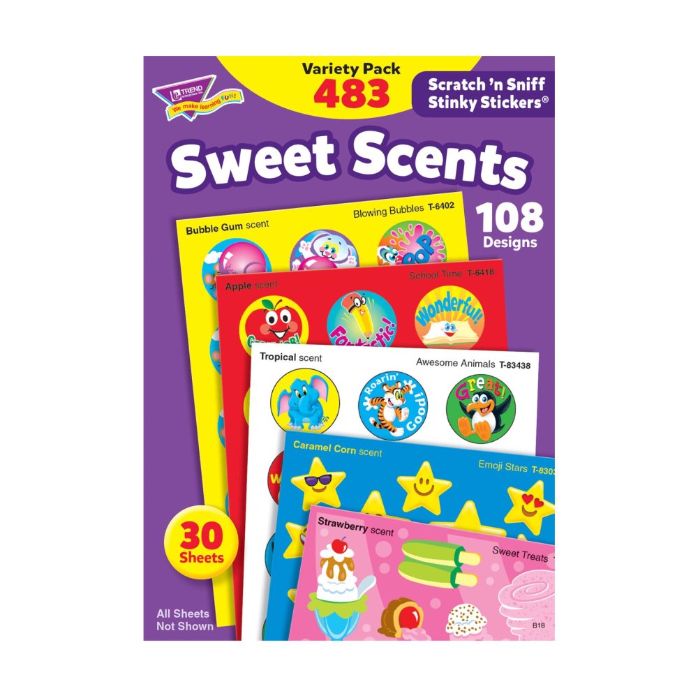 TREND Sweet Scents Scratch 'n Sniff Stickers Variety Pack - 483 Pieces