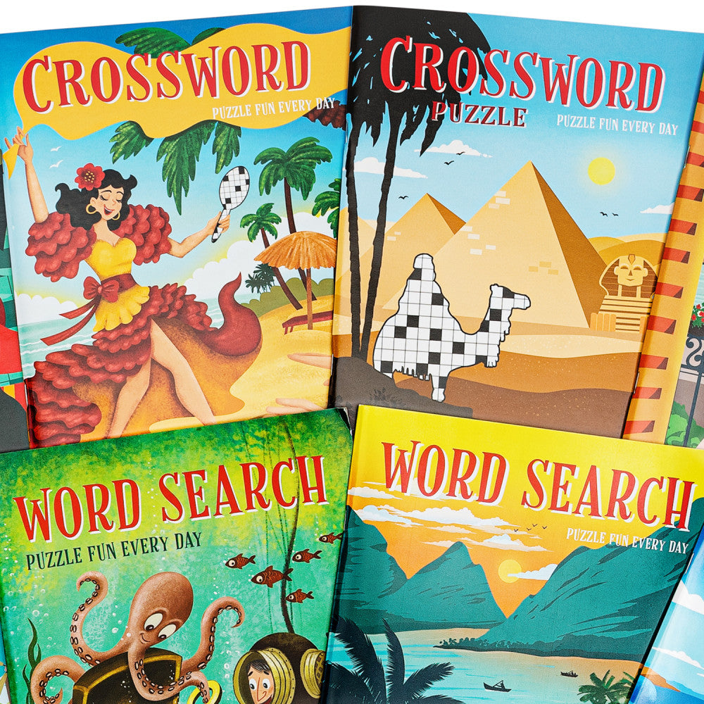 Three Little Twigs: 8pc Puzzle Book Bundle - Crossword & Word Search Set