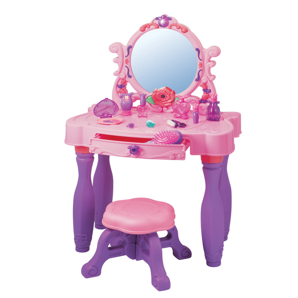 Red Box 12-Piece Princess Vanity Playset with Light-Up Mirror