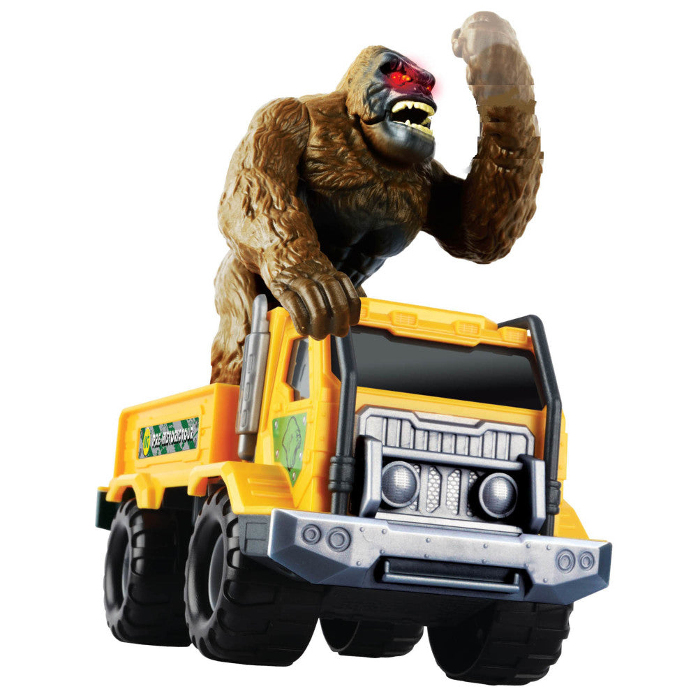 Interactive Light & Sound Gorilla Transporter Playset with Truck & Figurine, Ages 3+