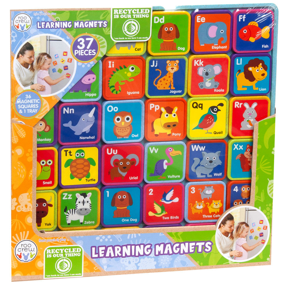 Roo Crew Animal & Alphabet Learning Magnets - 37 Piece Set for Ages 2+