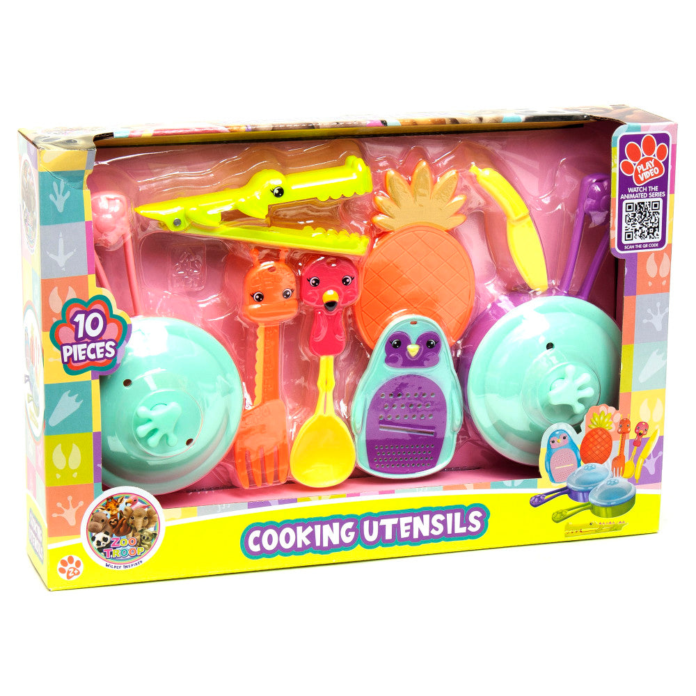 Zoo Troop: 10pc Animal-Themed Kitchen Playset for Kids, Ages 2-8 – Toys ...