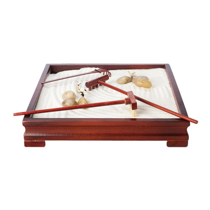 Toysmith Deluxe Zen Garden - Rosewood-Finish Miniature Meditation Set