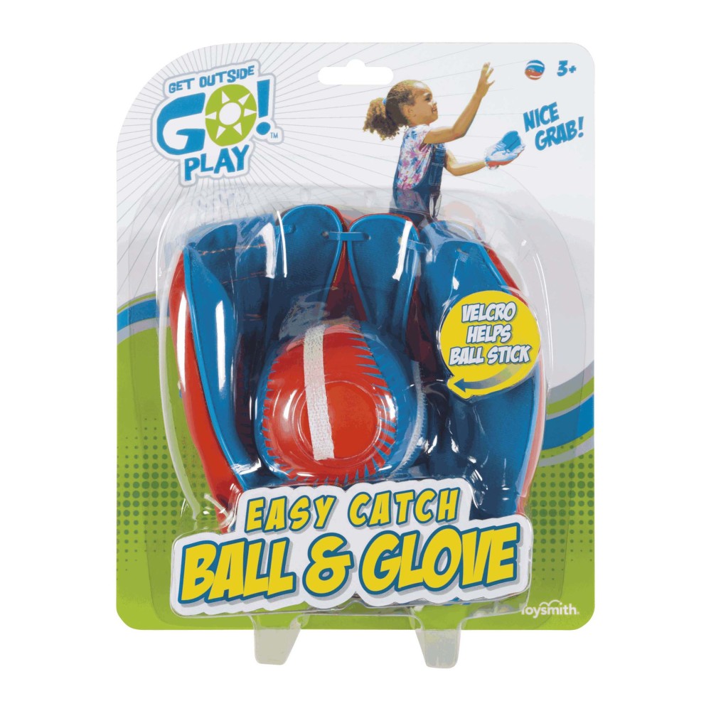 Toysmith Get Outside Go! Easy Catch Ball & Glove Set for Young Beginners