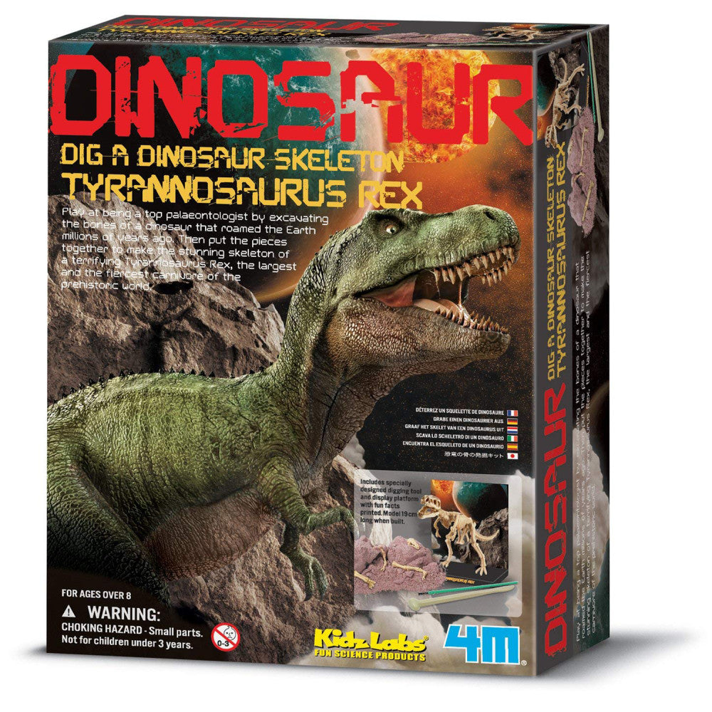 4M Kidz Labs Dig A Dinosaur T-Rex Skeleton Excavation Kit