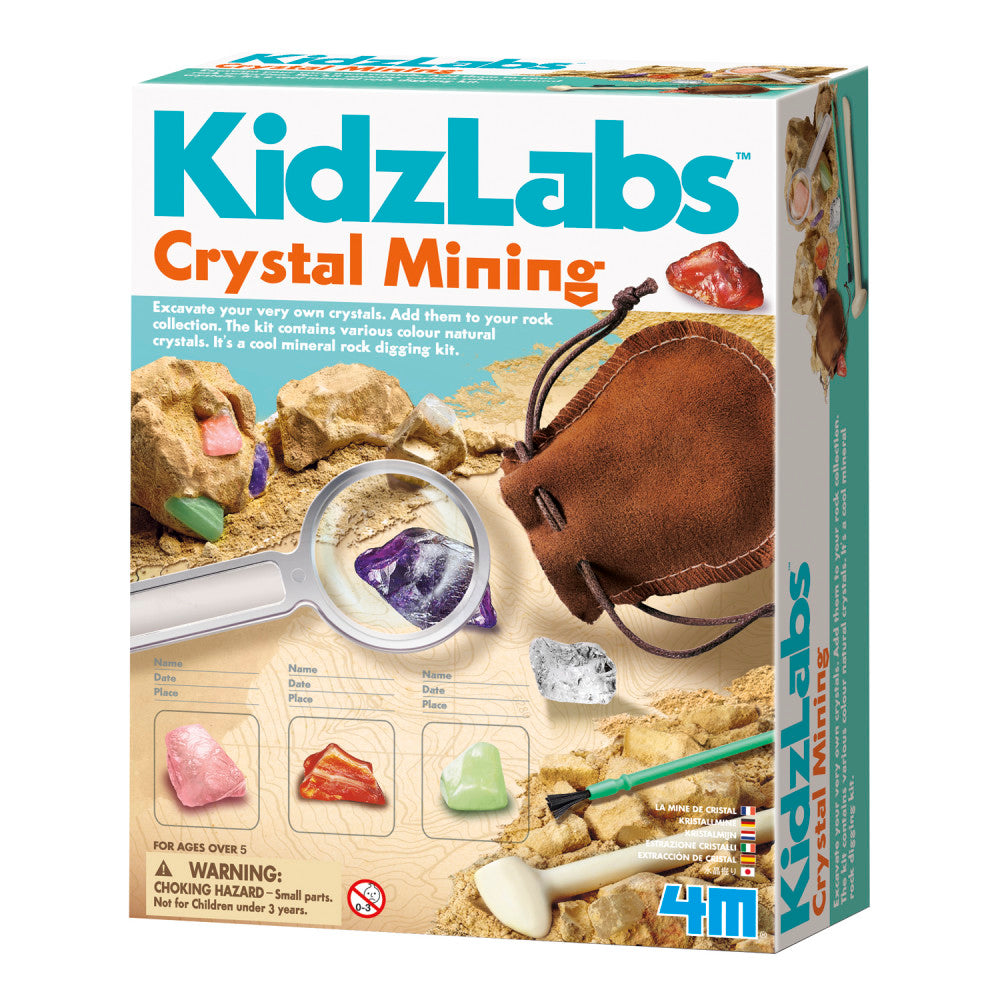 4M KidzLabs Crystal Mining Science Kit - Excavate Real Crystals