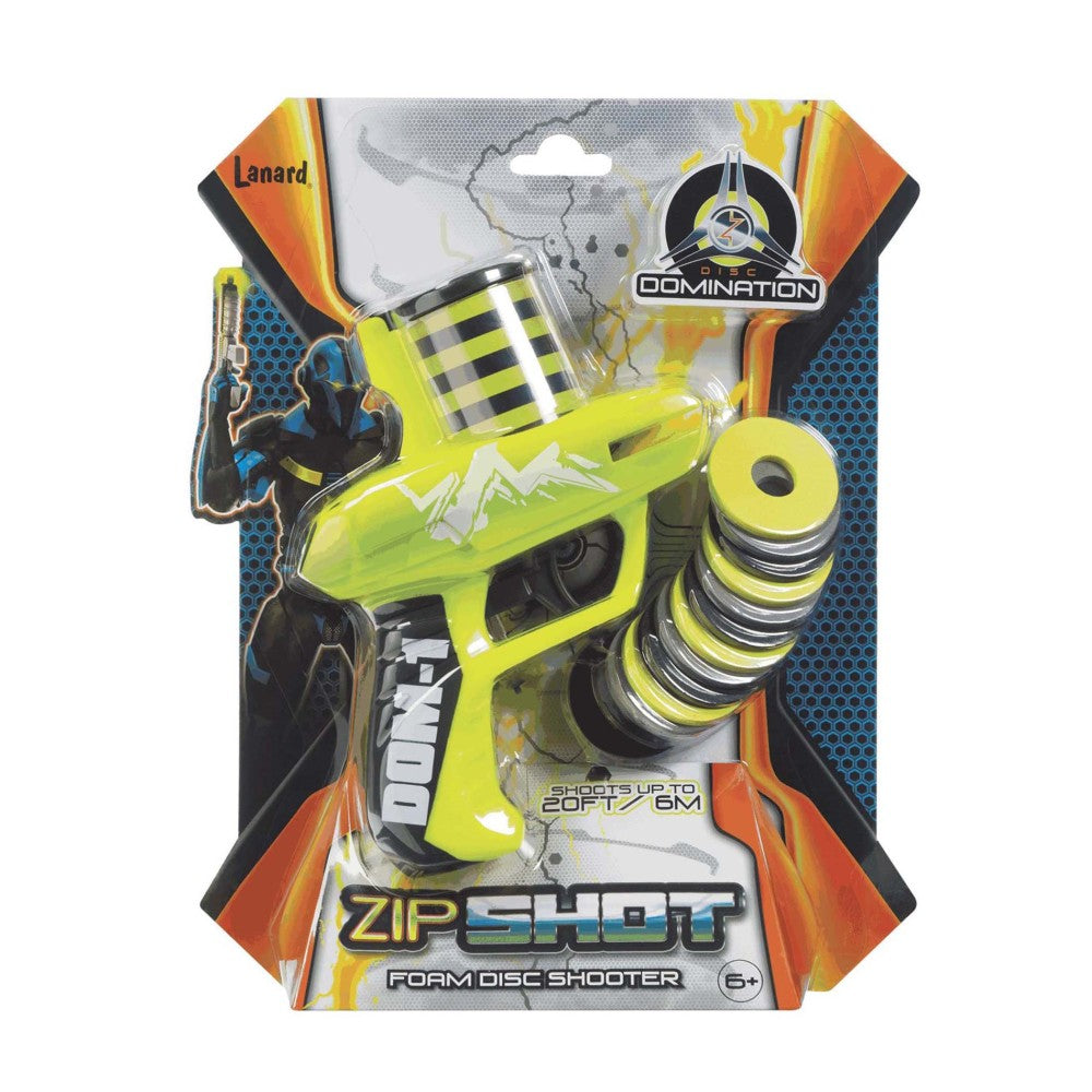 Toysmith Zip Shot Shooter - Neon Green Foam Disc Gun