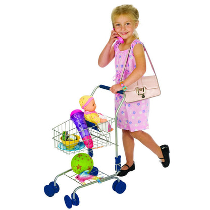 Toysmith Deluxe Metal Toy Shopping Cart - Realistic Playset