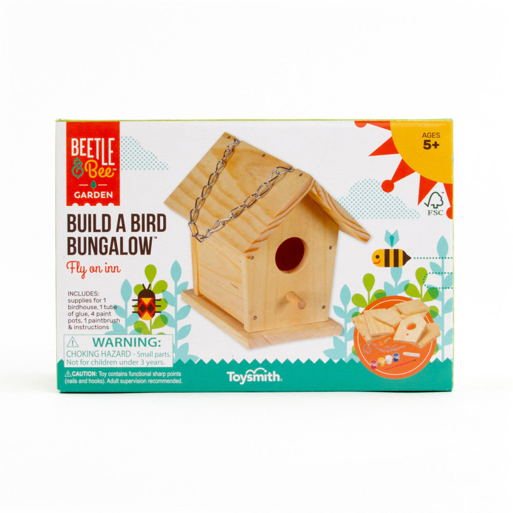 Toysmith Beetle & Bee Build A Bird Bungalow - DIY Birdhouse Kit