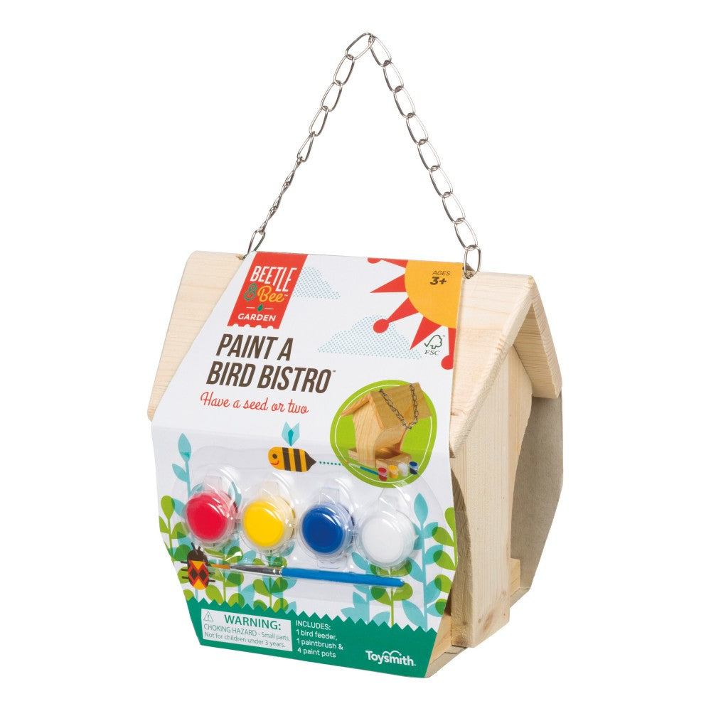 Toysmith Beetle & Bee Paint Your Own Bird Bistro Kit - DIY Birdhouse Craft Set