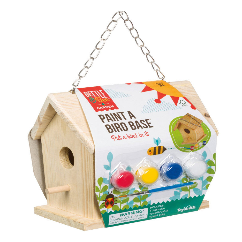 Toysmith Beetle & Bee Paint A Bird Base - DIY Birdhouse Art Kit