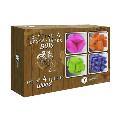 Family Games Inc. Colorful 4-Pack Wooden Puzzles Set