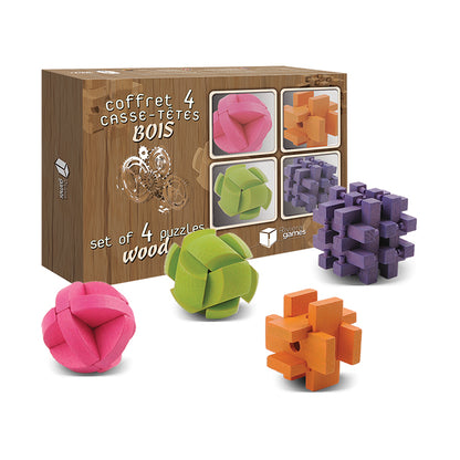 Family Games Inc. Colorful 4-Pack Wooden Puzzles Set