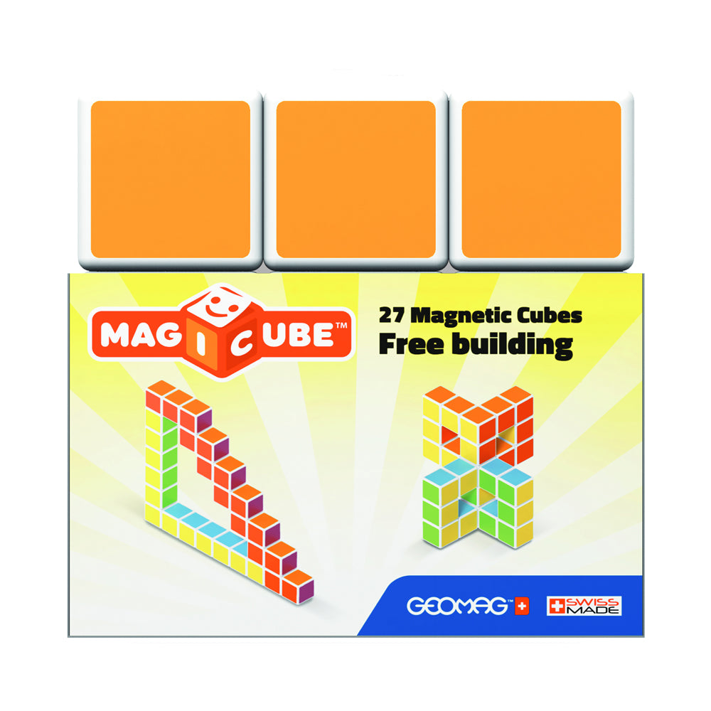 Geomag Magicube 27-Piece Free Building Set - Multicolor Magnetic Construction Cubes