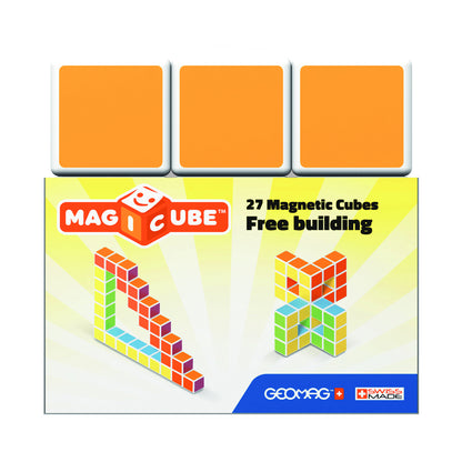 Geomag Magicube 27-Piece Free Building Set - Multicolor Magnetic Construction Cubes