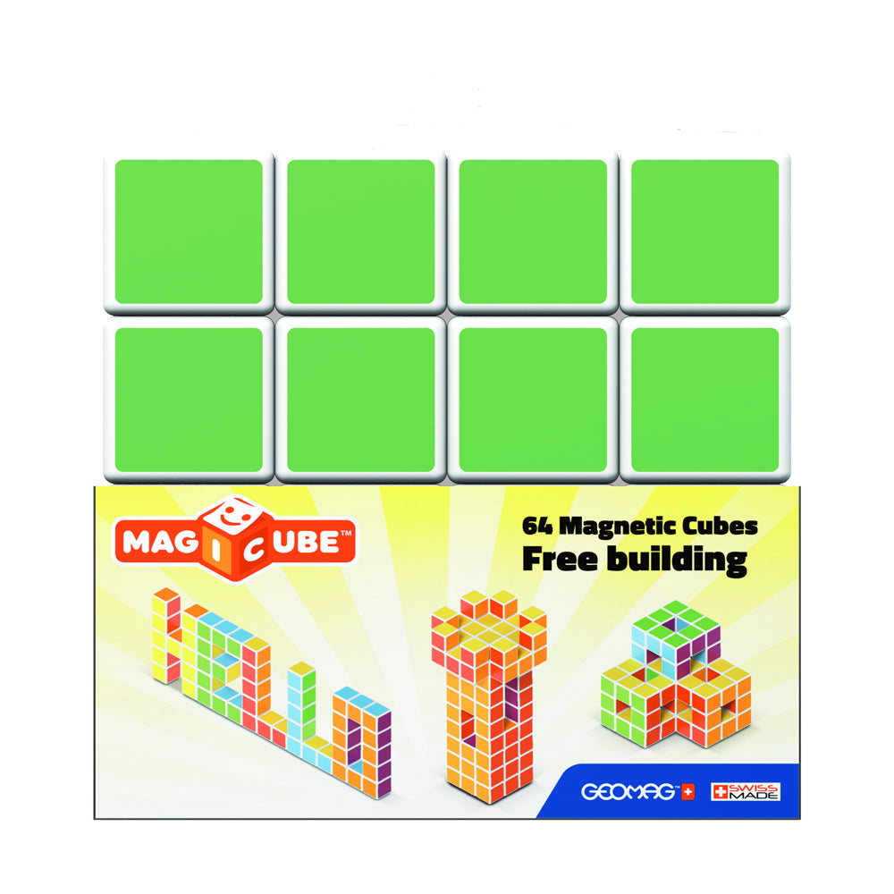 Geomag Magicube Free Building Set - 64 Multicolor Magnetic Cubes