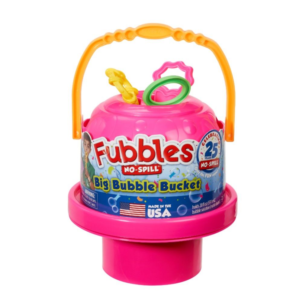 Little Kids Fubbles No-Spill Big Bubble Bucket in Pink