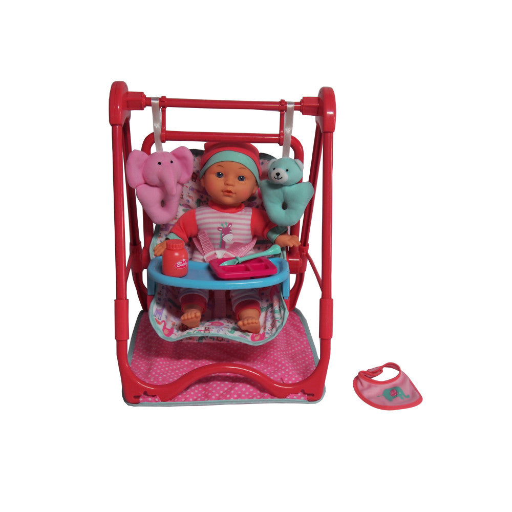 Dream Collection 12" Baby Doll 4-in-1 High Chair Play Set