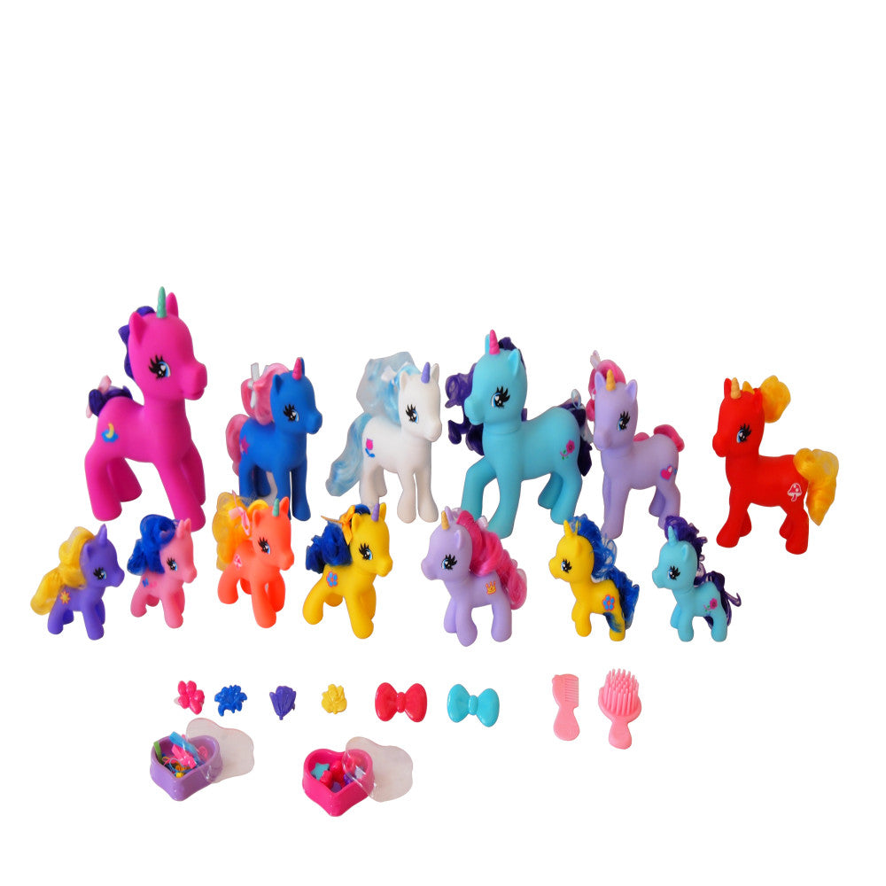 Gi-Go Wonder Unicorn Mega Set - 14-Piece Colorful Pony Collection