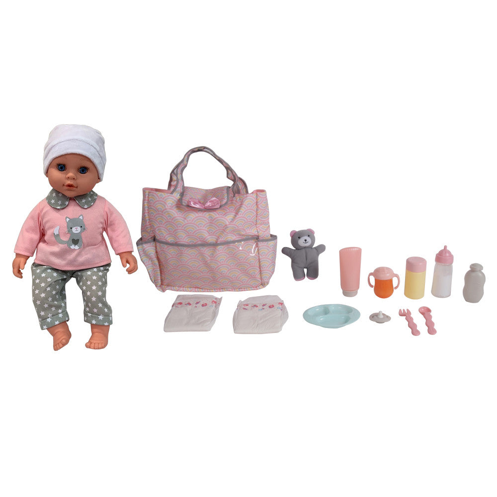Toys R Us 16-inch Playtime Companion Baby Doll with Accessory Set