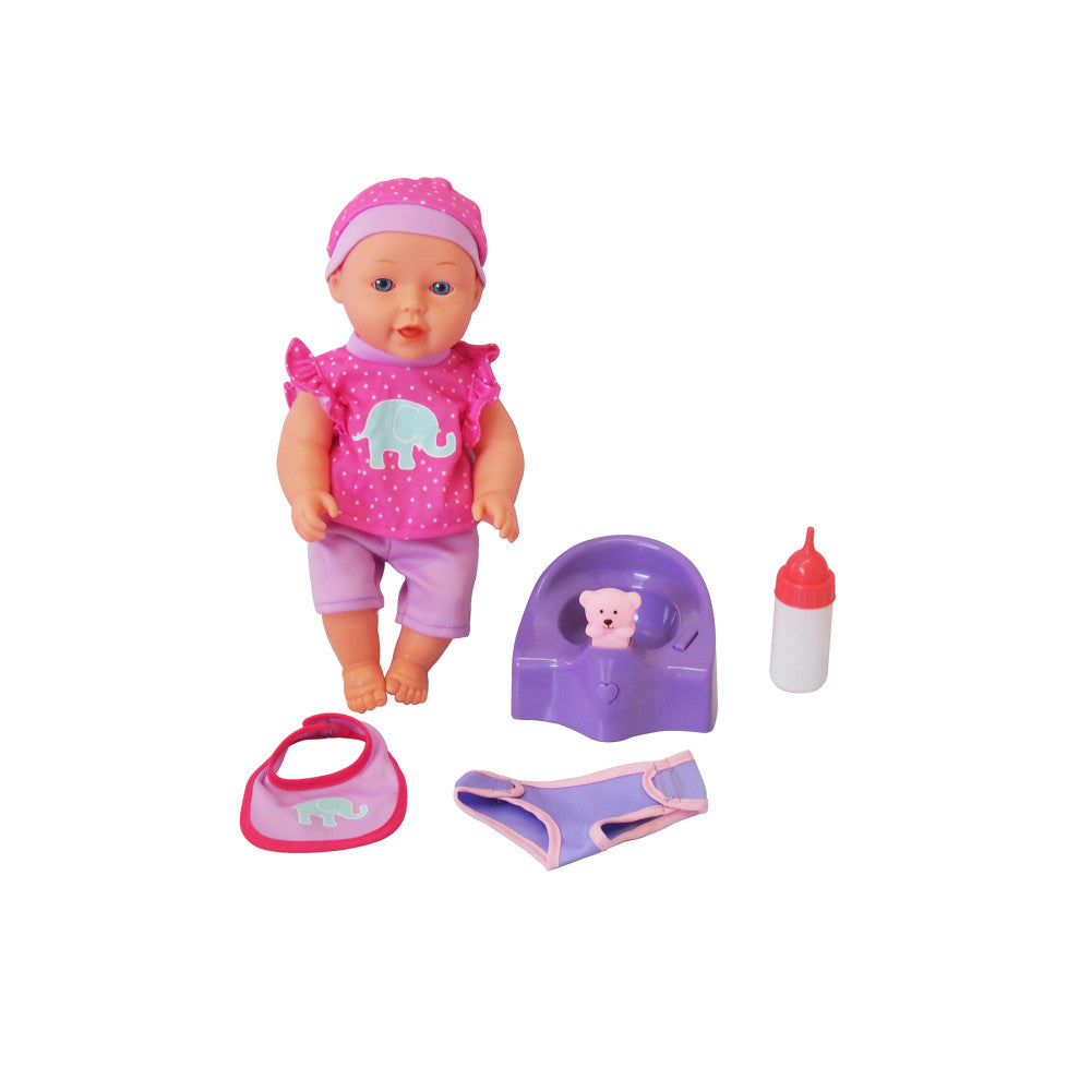 Toys R Us 12" Interactive Baby Doll with Musical Potty - Pink