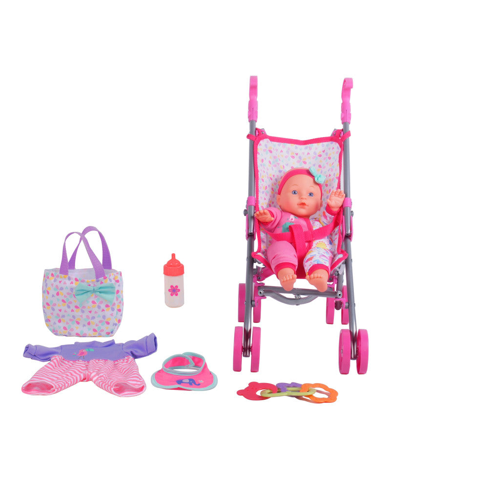 Toys R Us 12" Baby Doll Care Gift Set with Stroller