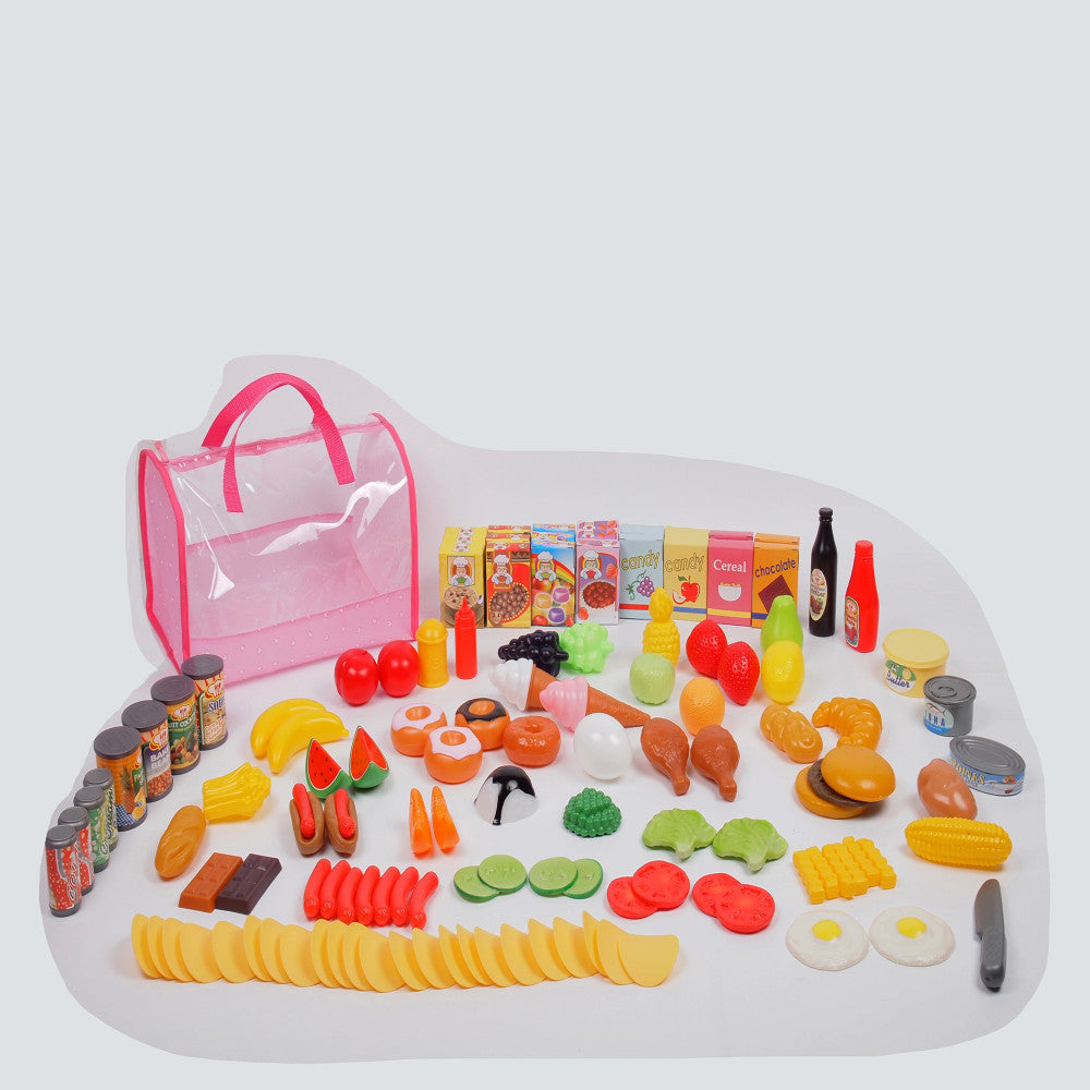 Gi-Go Toy 120-Piece Play Food Set with Carry Bag - Multicolor