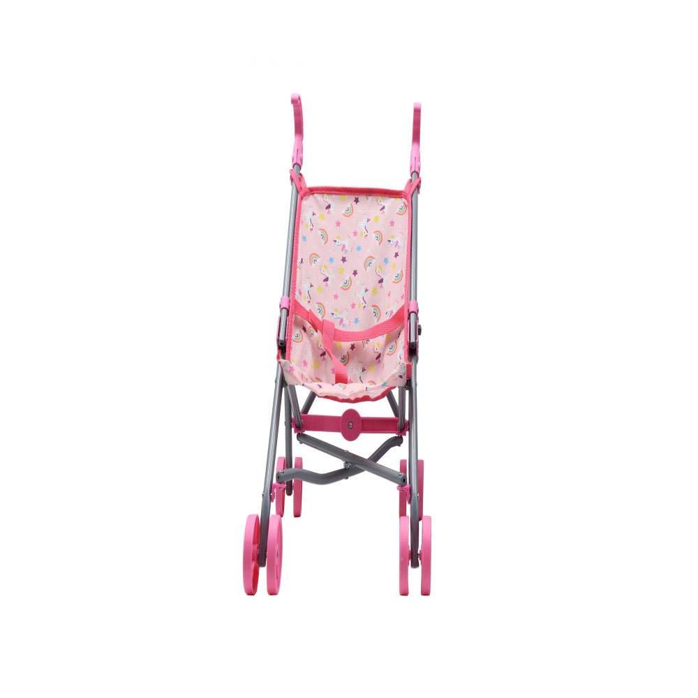 Charming Pink Elephant 23" Doll Stroller with Safety Strap