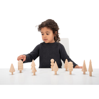 TickiT Woodland Trees Set - 10 Piece Wooden Toy Collection for Toddlers