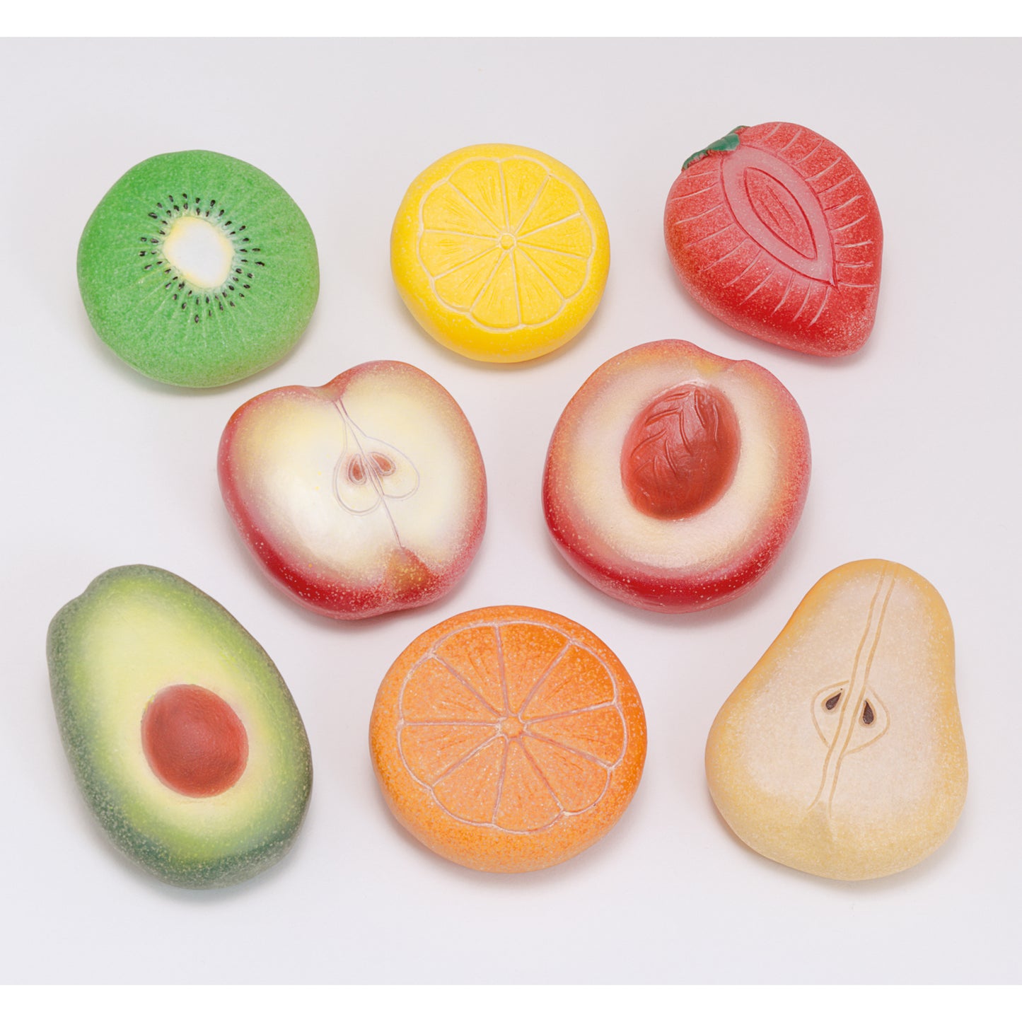 Yellow Door Fruit Sensory Play Stones, Set of 8 - Colorful Stone Fruit Collection