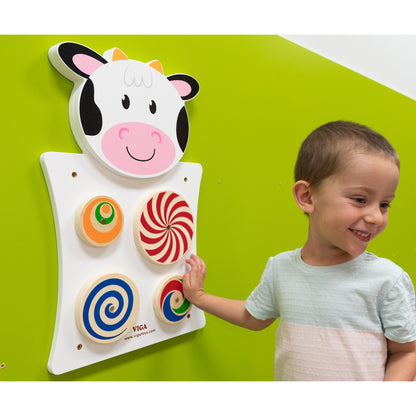 Learning Advantage Cow Activity Wall Panel - Interactive Toddler Play Center - 18m+