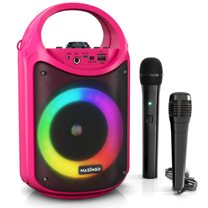 Masingo Burletta C10 Portable Pink Karaoke Machine