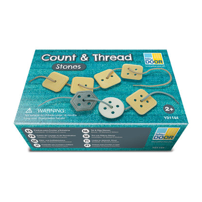 Yellow Door Count & Thread Stones - Educational Number and Shape Sorting Toy